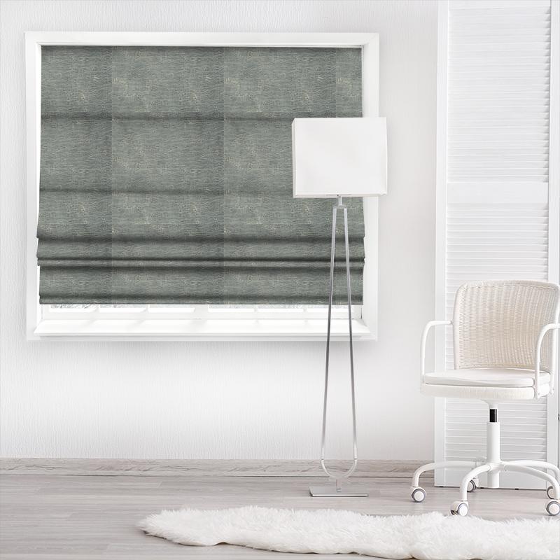 Zoffany Town & Country Weaves Curzon Silver Made To Measure Roman Blind