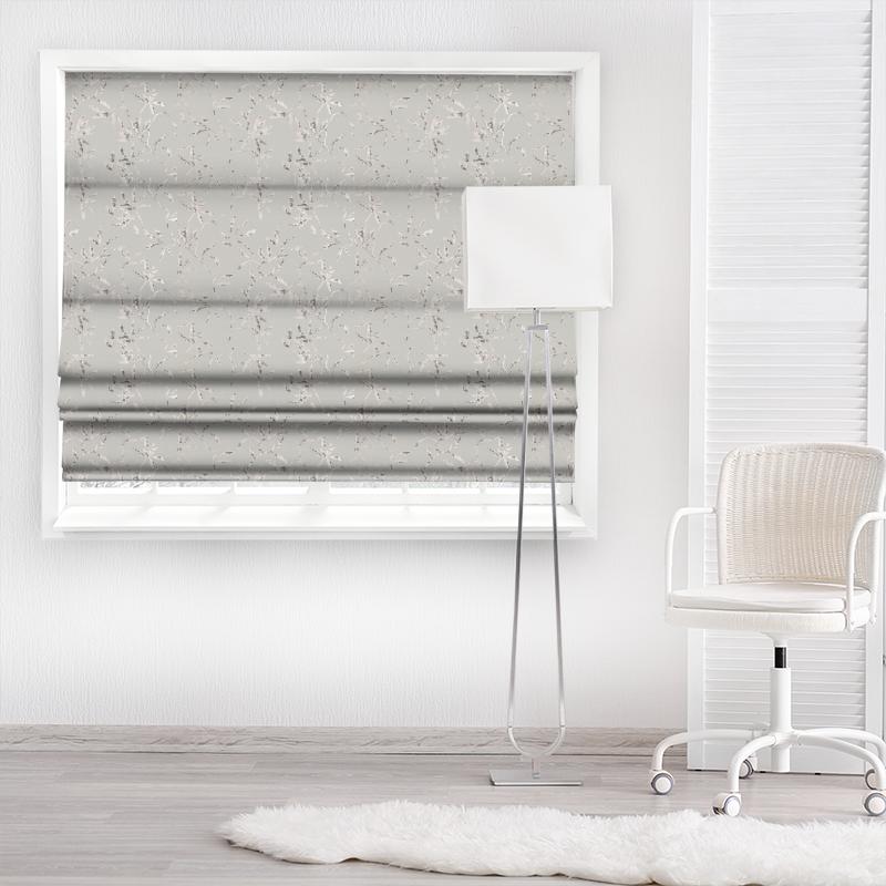 Romo Floris Sefina Jacquard Silver Blue Made To Measure Roman Blind