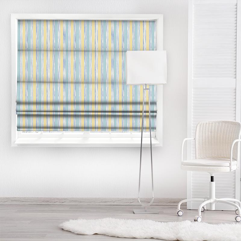 Stripey Stripes Seaside Made To Measure Roman Blind Villa Nova Picturebook Stripey Stripes Seaside Made To Measure Roman Blind
