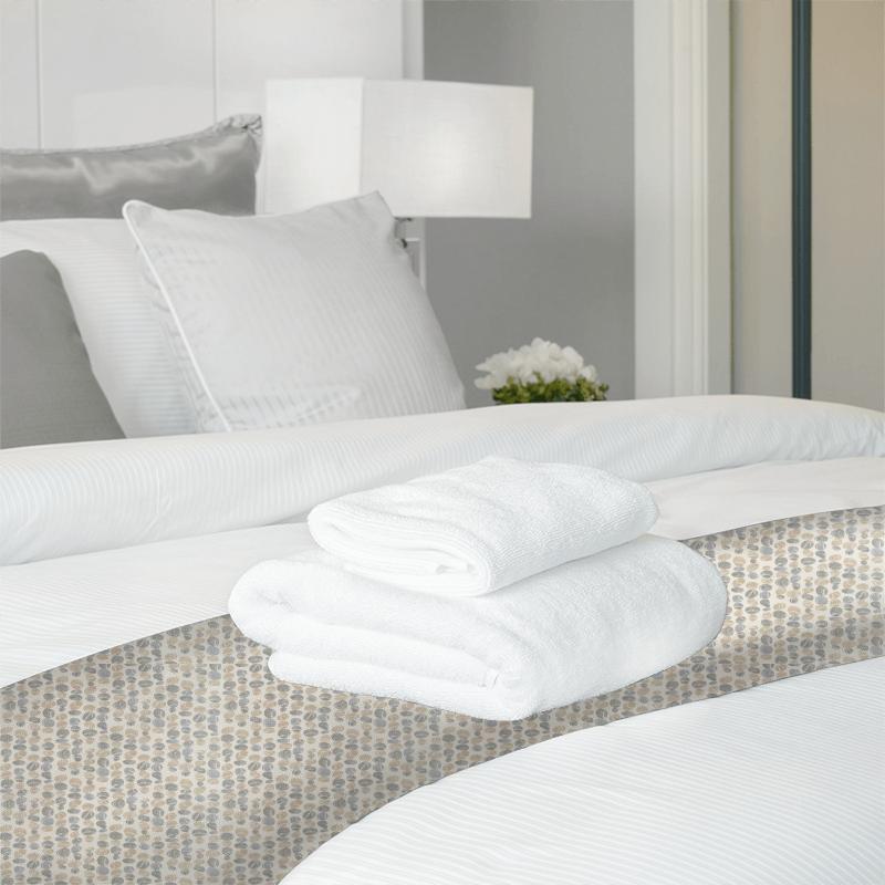 Sanderson Port Isaac Fabrics Stacking Pebbles Driftwood/Slate Bed Runner