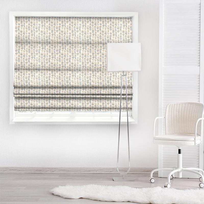 Sanderson Port Isaac Fabrics Stacking Pebbles Driftwood/Slate Made To Measure Roman Blind