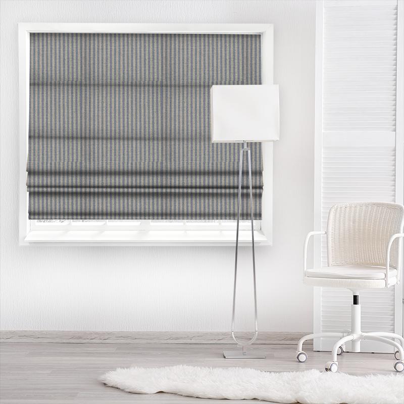 Sanderson Chika Weaves Emiko Blue Made To Measure Roman Blind