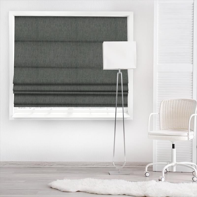Sanderson Country Stripes Deben Charcoal Made To Measure Roman Blind
