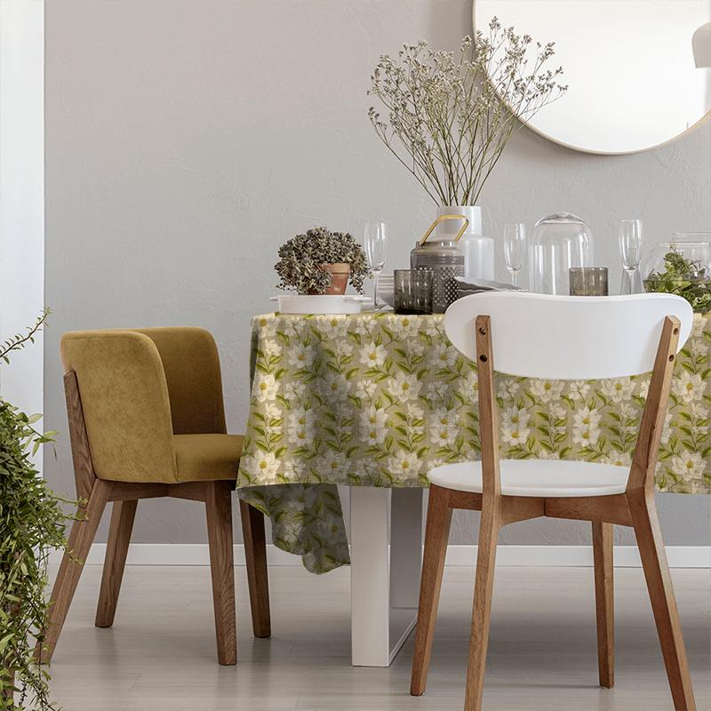 Sanderson A Painters Garden Fabrics Grandiflora Linen/Olive Tablecloth