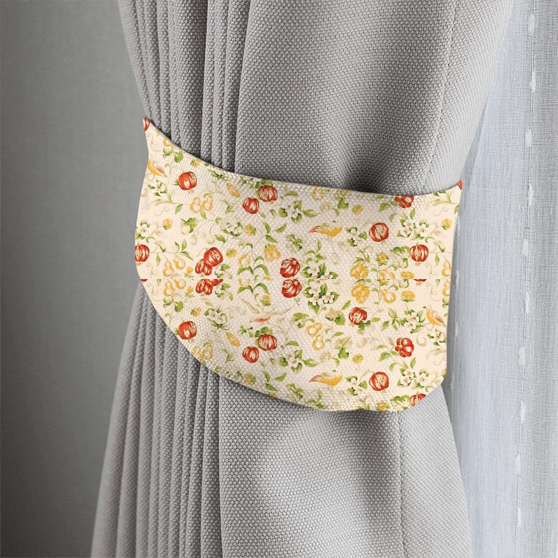 Pear & Pomegranate Lemon/Vermillion Tieback Sanderson A Painters Garden Fabrics Pear & Pomegranate Lemon/Vermillion Tieback