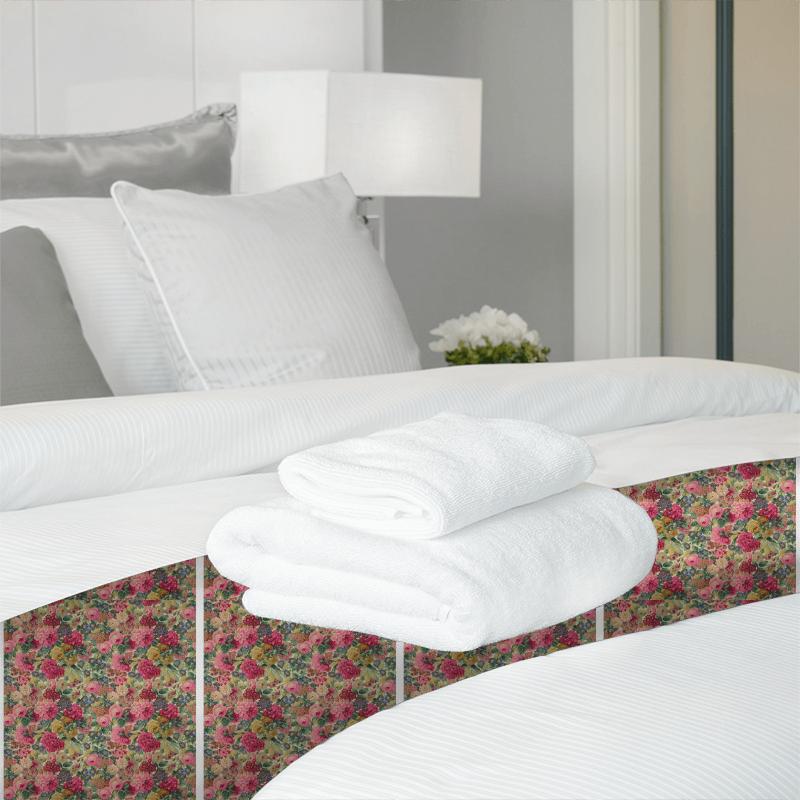 Sanderson Autumn Prints Rose & Peony Red Linen Bed Runner