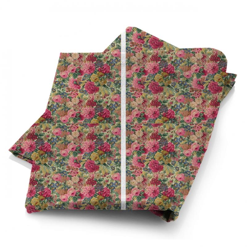 Sanderson Autumn Prints Rose & Peony Red Linen Fabric