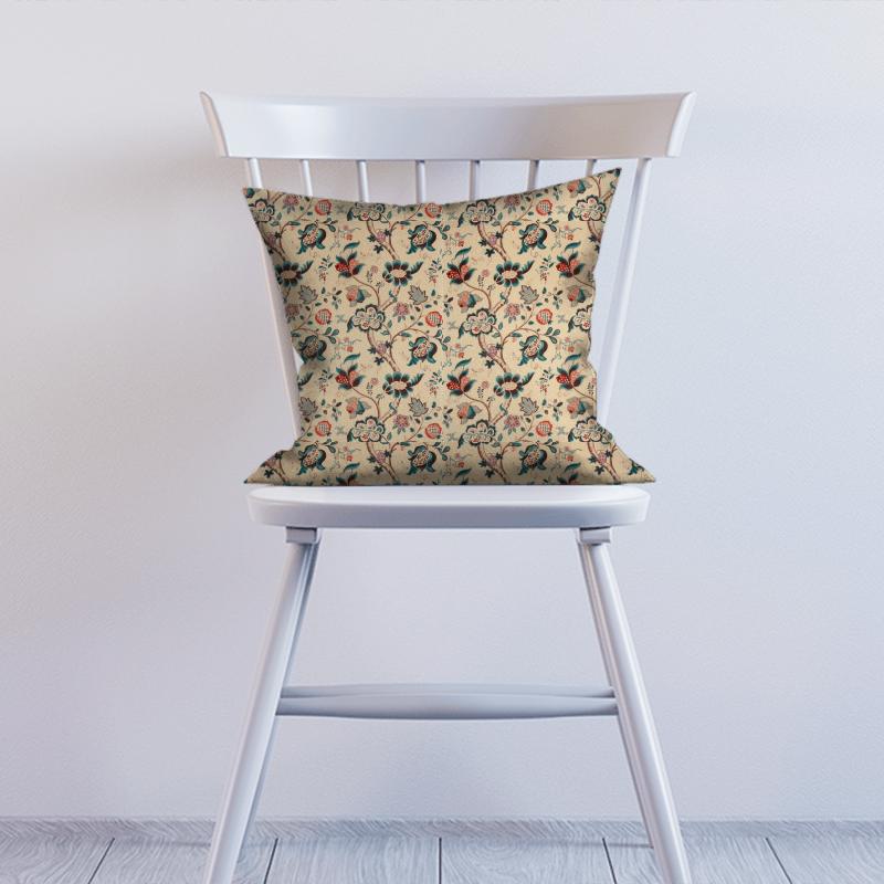 Sanderson Autumn Prints Roslyn Teal/Cherry Sanderson Cushion