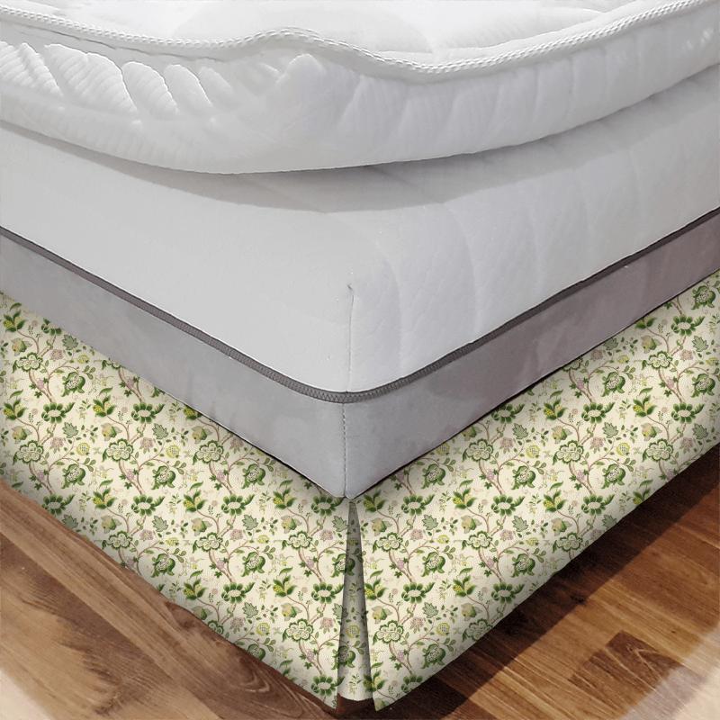 Sanderson Autumn Prints Roslyn Green Sanderson Bed Base Valance