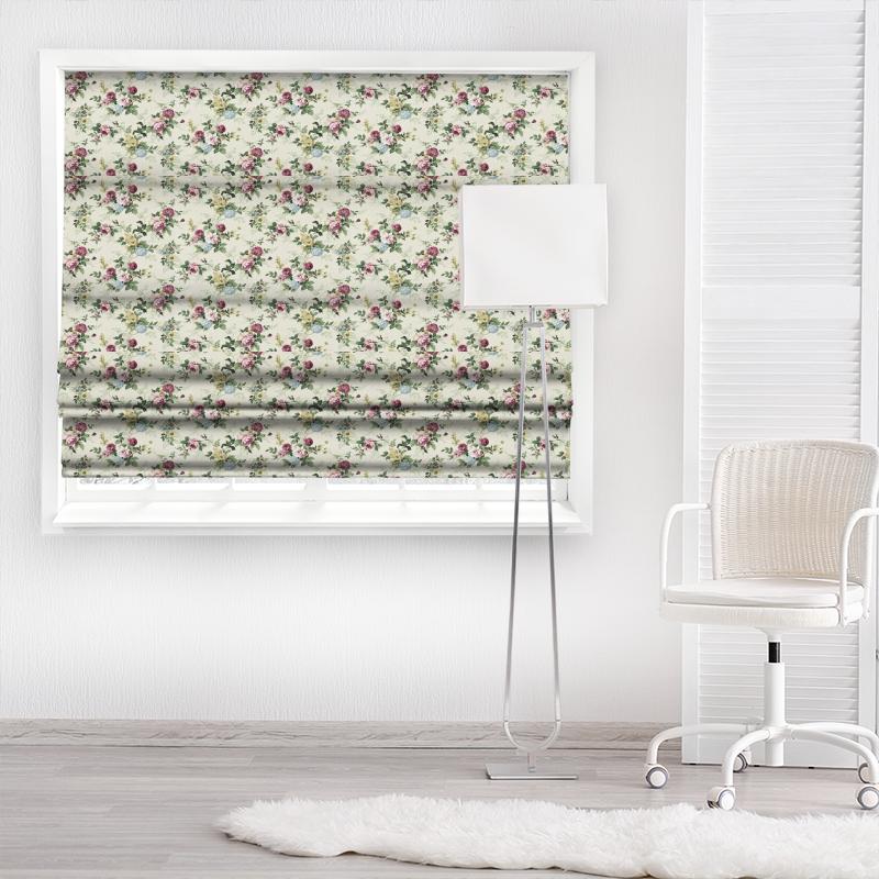 Sanderson Autumn Prints Rosamund Green/Pink Sanderson Made To Measure Roman Blind