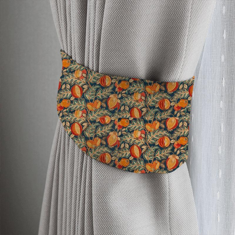 Sanderson Caspian Prints & Embroideries Cantaloupe Tumeric/Indigo Tieback