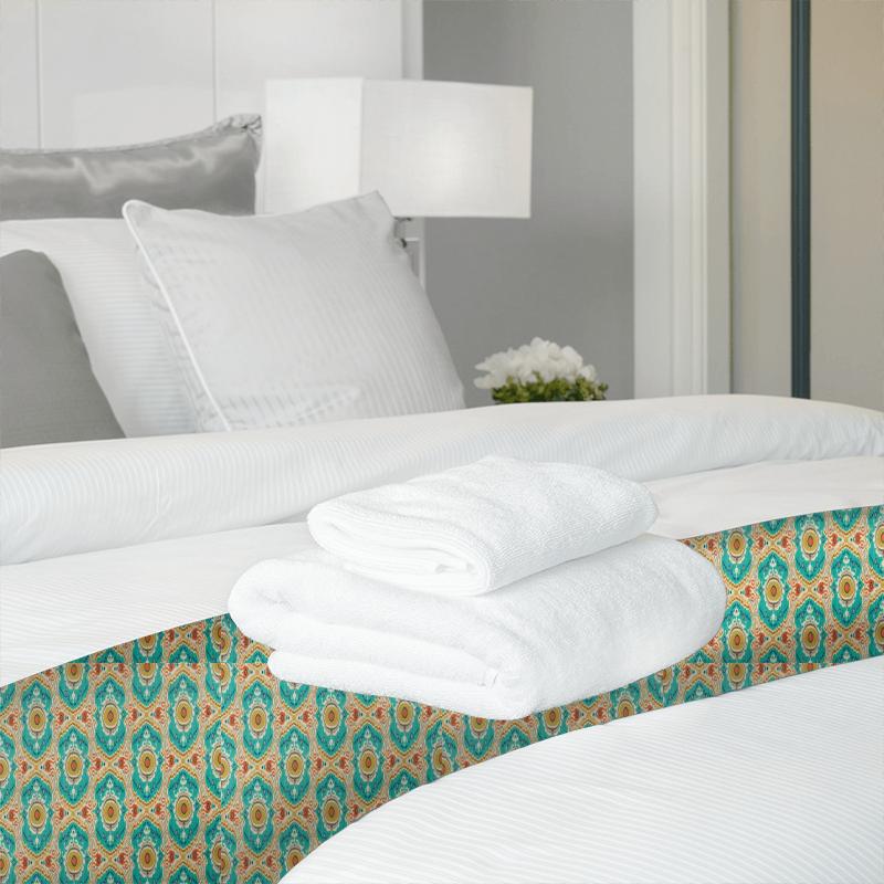 Sanderson Caspian Prints & Embroideries Niyali Teal/Saffron Bed Runner