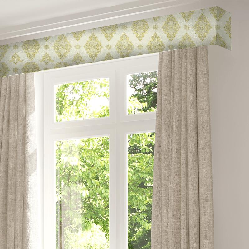 Siam Diamond Sumac/Grey Pelmet Sanderson Caspian Prints & Embroideries Siam Diamond Sumac/Grey Pelmet