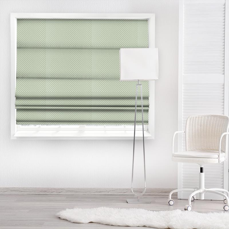 Sanderson Caspian Weaves Meru Celeste Made To Measure Roman Blind