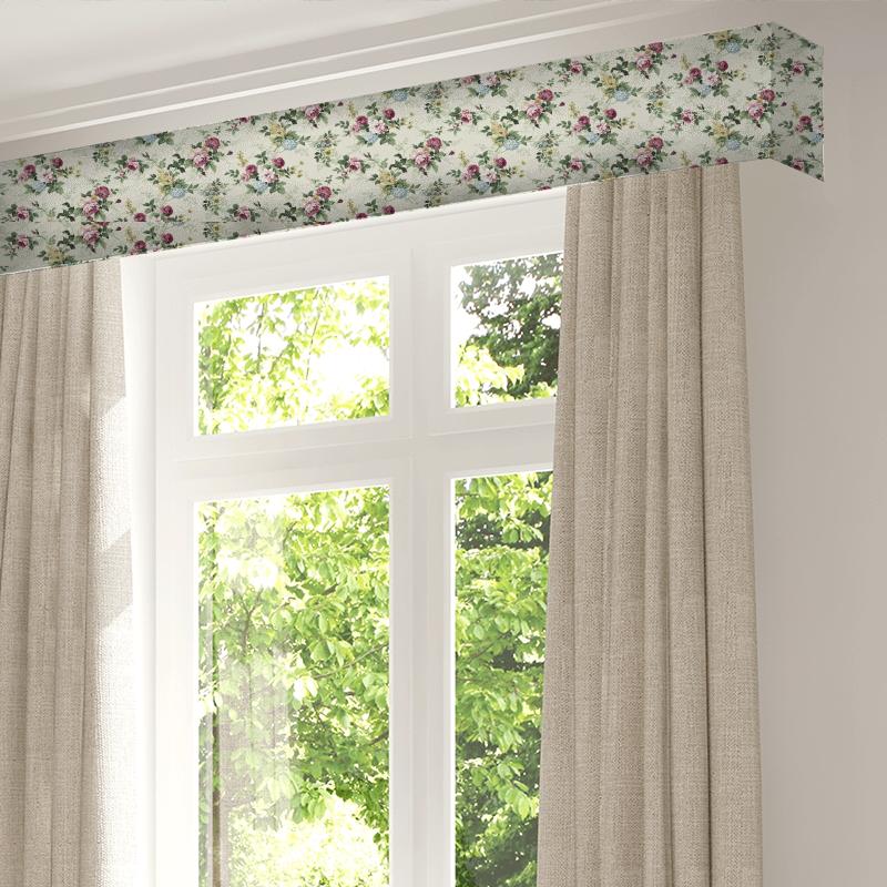 Rosamund Green/Pink Pelmet Sanderson Classic Linens Rosamund Green/Pink Pelmet