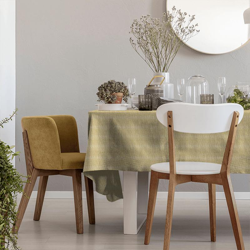 Sanderson Elysian Fabrics Beckett Caraway Green Tablecloth