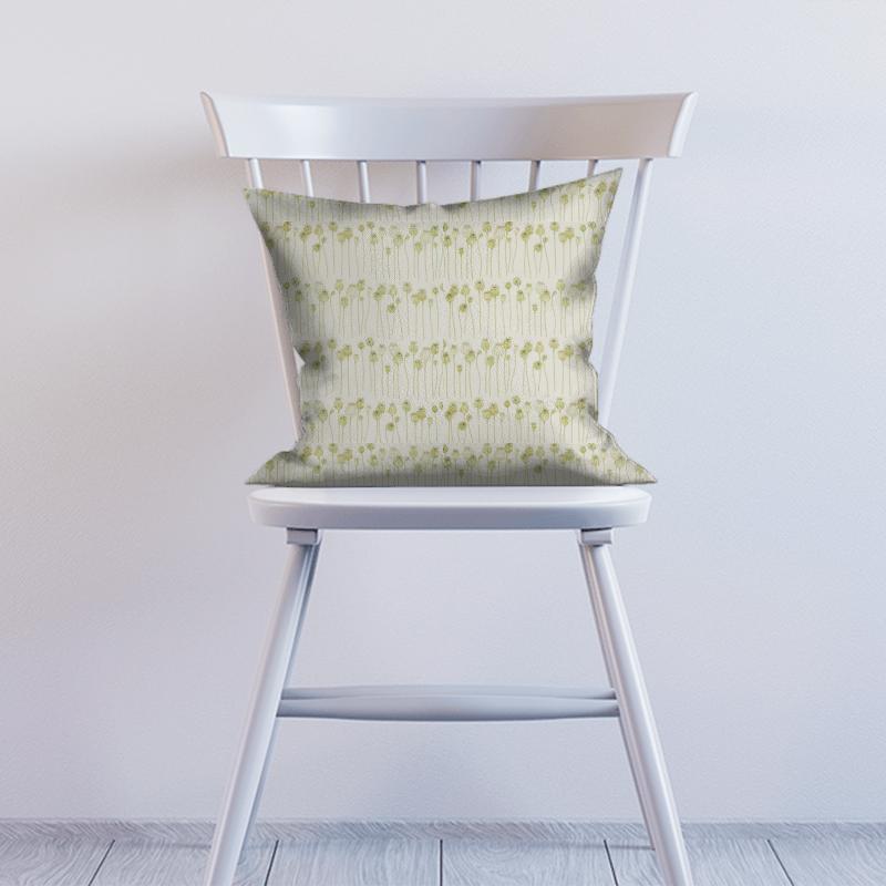 Sanderson Embleton Bay Fabrics Poppy Pods Olive/Almond Cushion