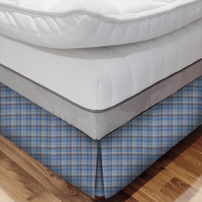 Sanderson Islay Wools Samphrey Check Indigo/China Bed Base Valance