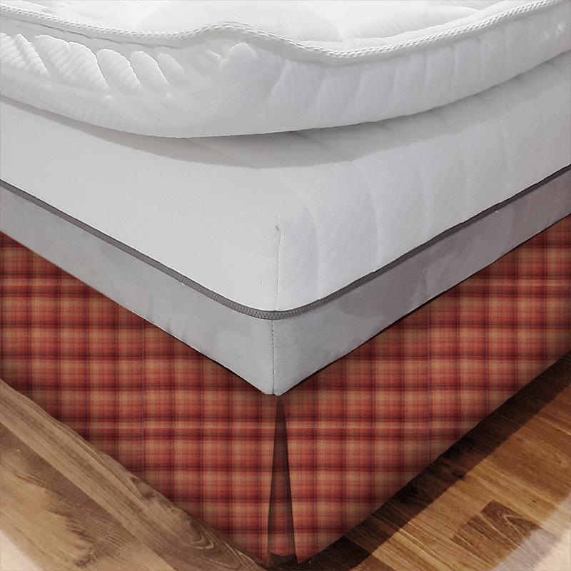 Samphrey Check Russet Bed Base Valance Sanderson Islay Wools Samphrey Check Russet Bed Base Valance