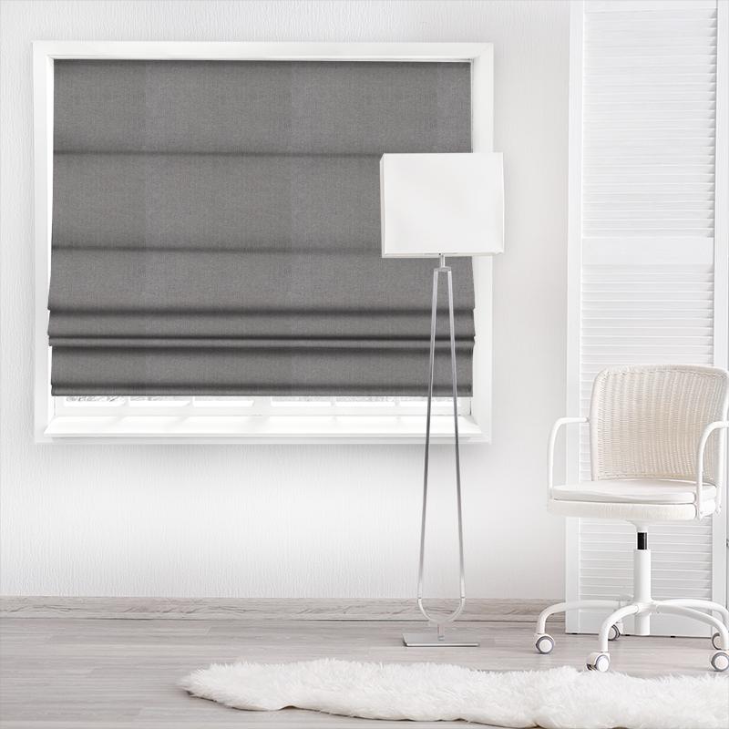 Sanderson Islay Wools Hector Pewter Grey Made To Measure Roman Blind
