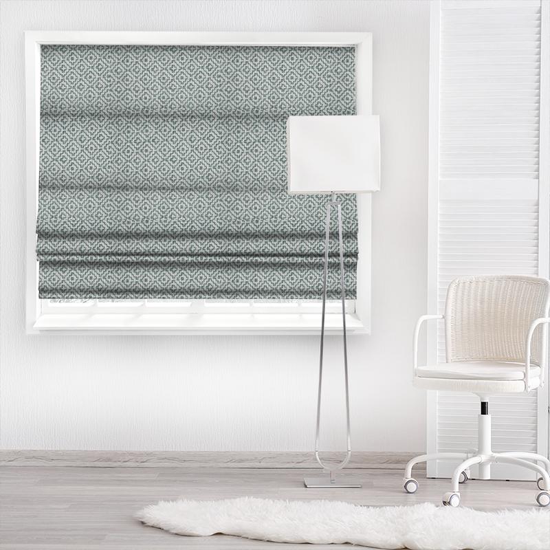Sanderson Linden Weaves Linden Teal Made To Measure Roman Blind