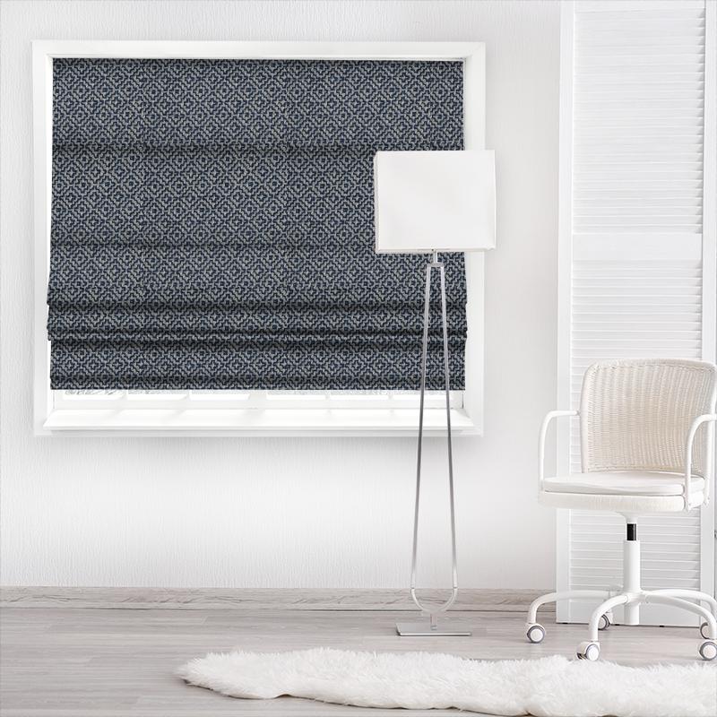 Sanderson Linden Weaves Linden Indigo Made To Measure Roman Blind