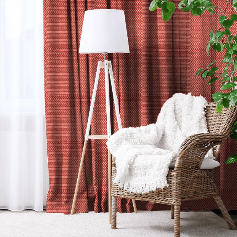 Sanderson Linnean Weaves Botanic Trellis Bengal Red Made To Measure Curtain