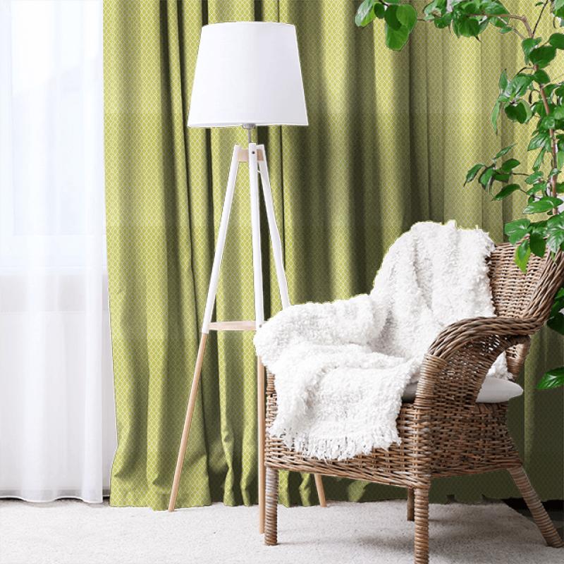 Sanderson Linnean Weaves Botanic Trellis Lime Made To Measure Curtain