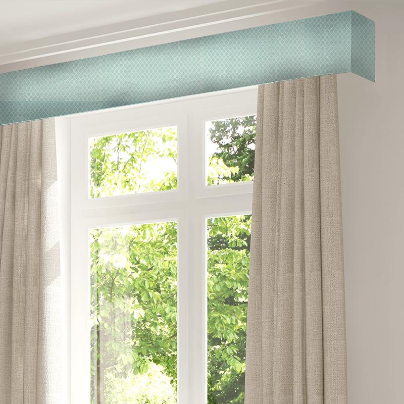 Sanderson Linnean Weaves Botanic Trellis Blue Clay Pelmet