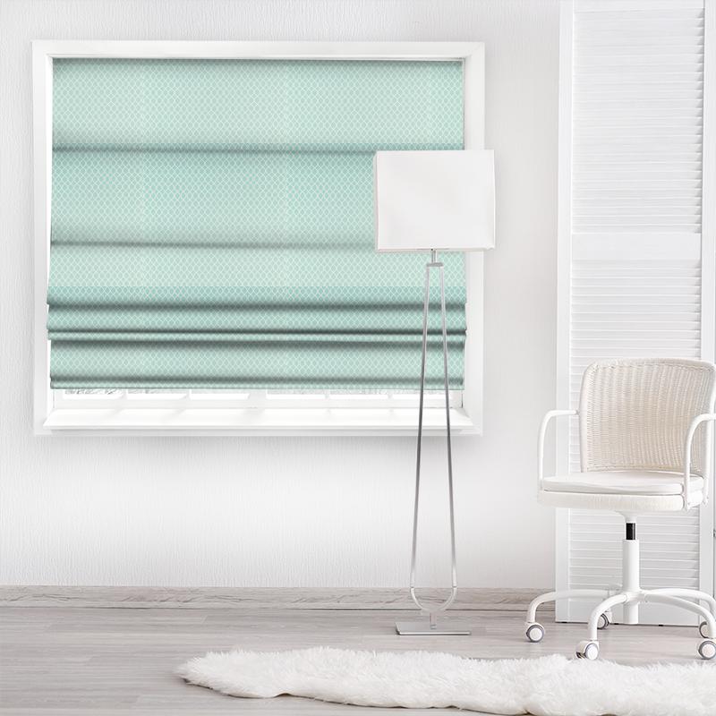 Sanderson Linnean Weaves Botanic Trellis Blue Clay Made To Measure Roman Blind