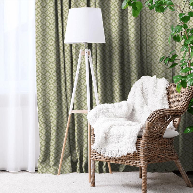 Sanderson Richmond Hill Weaves Cheslyn Olive/Cream Made To Measure Curtain