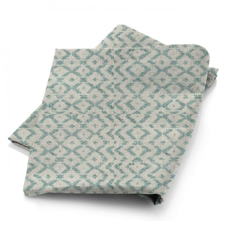 Cheslyn Teal/Cream Fabric Sanderson Richmond Hill Weaves Cheslyn Teal/Cream Fabric