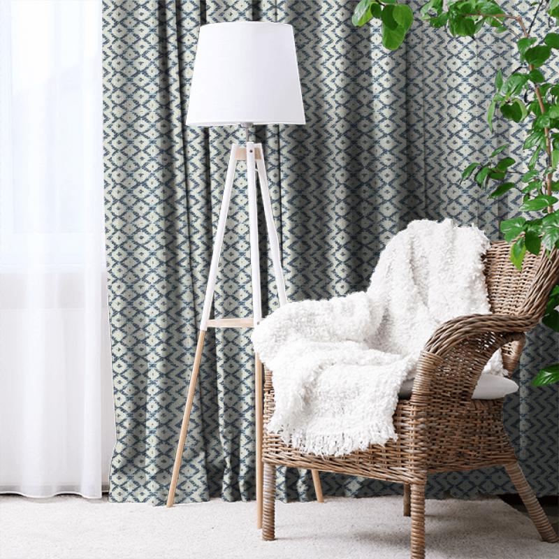 Sanderson Richmond Hill Weaves Cheslyn Indigo/Ivory Made To Measure Curtain