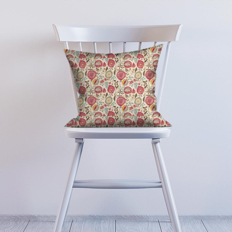 Peas & Pods Cherry/Linen Cushion Sanderson Sojourn Prints & Embroideries Peas & Pods Cherry/Linen Cushion