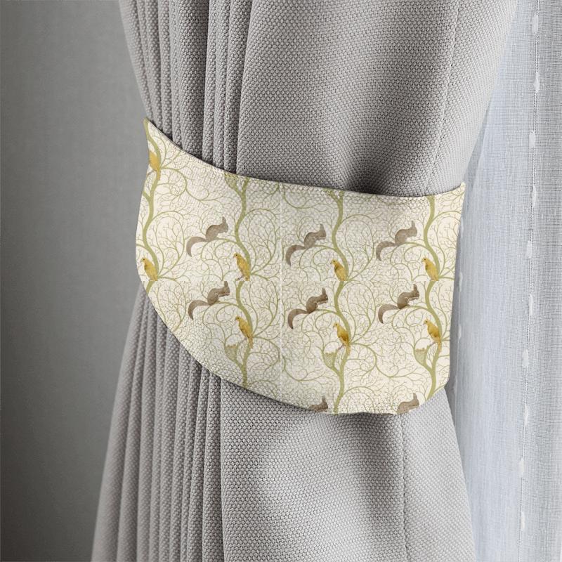 Squirrel & Dove Sage/Neutral Tieback Sanderson Vintage Prints & Weaves Squirrel & Dove Sage/Neutral Tieback
