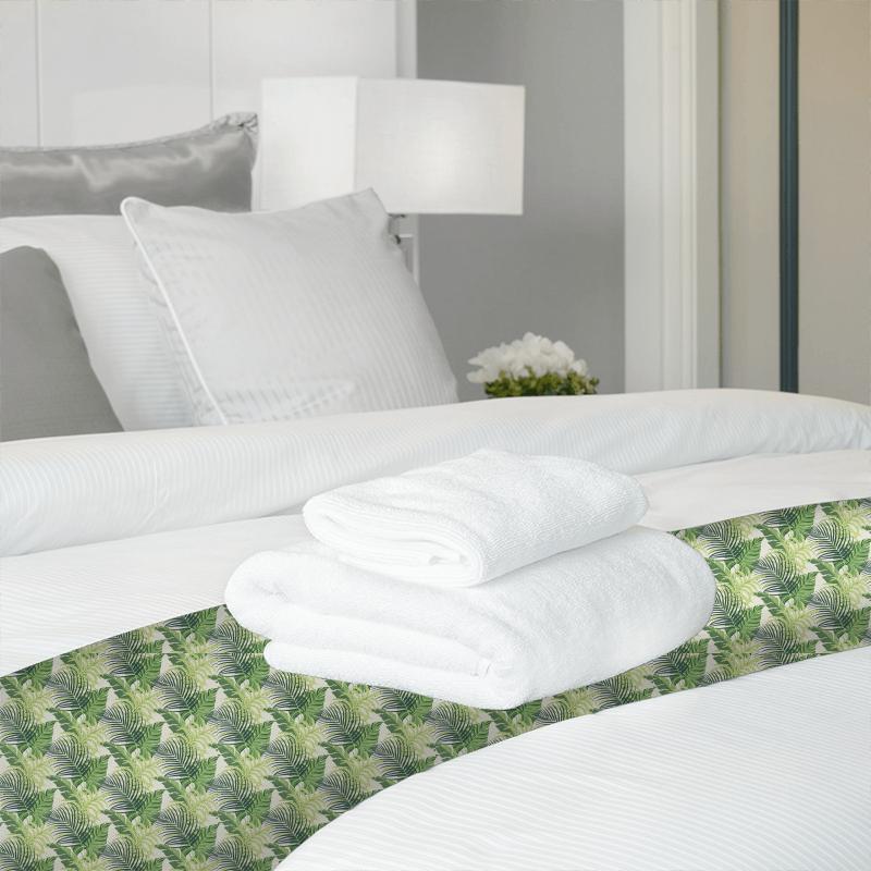 Sanderson Voyage of Discovery Manila Green/Ivory Bed Runner