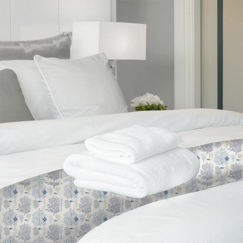 Coral & Fish Marine/Blue Bed Runner Sanderson Voyage of Discovery Coral & Fish Marine/Blue Bed Runner
