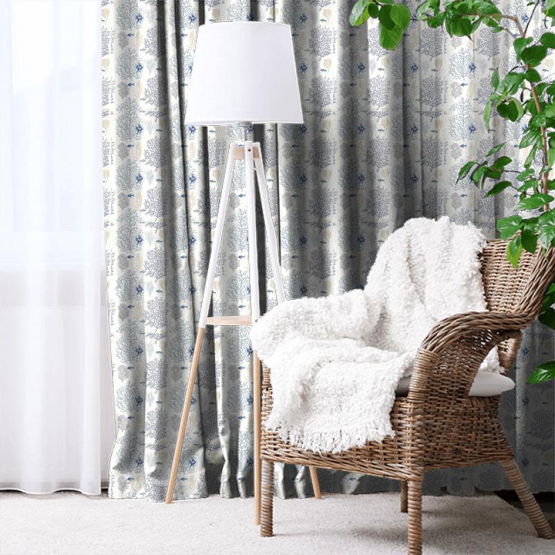 Coral & Fish Marine/Blue Made To Measure Curtain Sanderson Voyage of Discovery Coral & Fish Marine/Blue Made To Measure Curtain