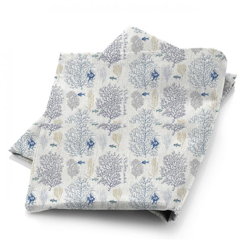 Sanderson Voyage of Discovery Coral & Fish Marine/Blue Fabric