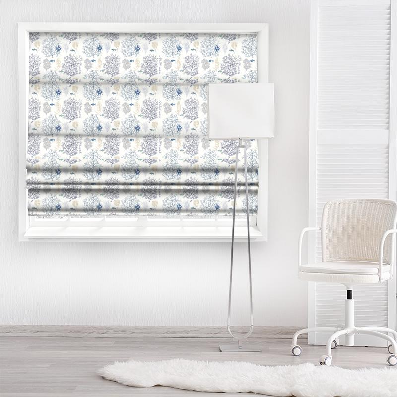 Sanderson Voyage of Discovery Coral & Fish Marine/Blue Made To Measure Roman Blind