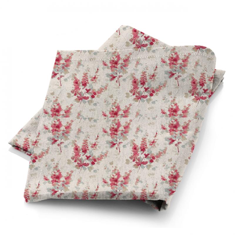 Sanderson Waterperry Fabrics Delphiniums Coral Fabric