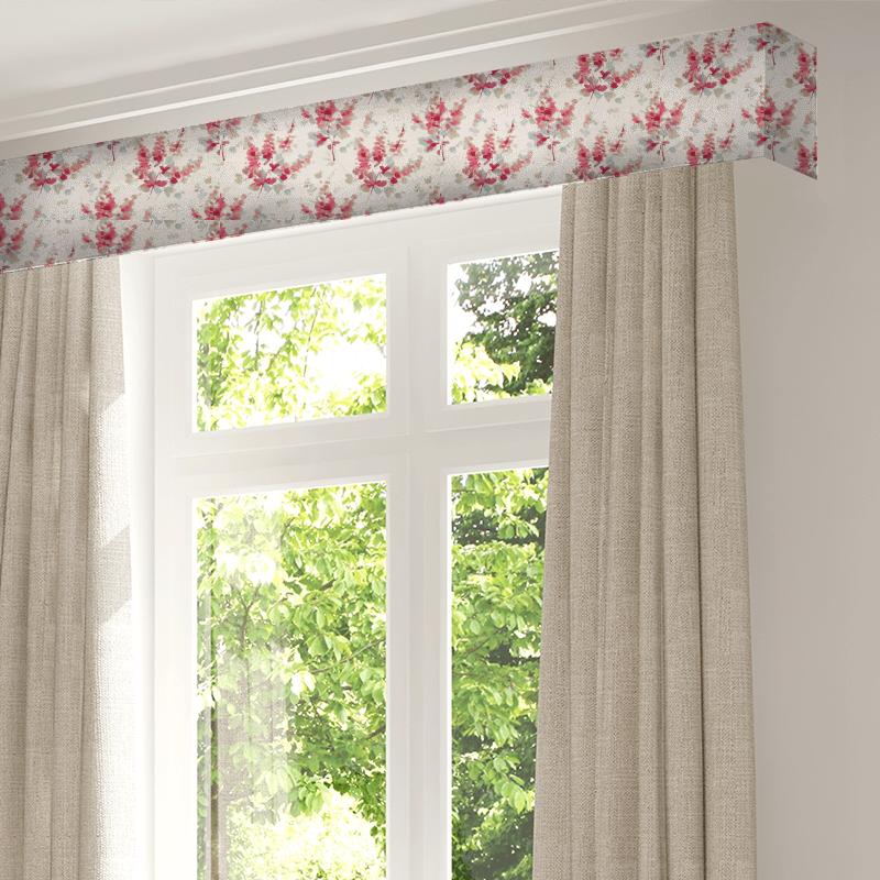 Delphiniums Coral Pelmet Sanderson Waterperry Fabrics Delphiniums Coral Pelmet