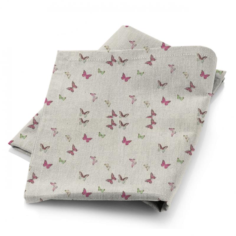 Sanderson Woodland Walk Butterfly Voile Fuchsia/Cream Fabric