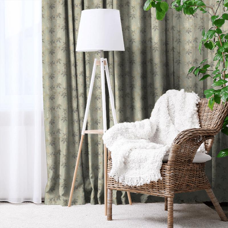 Sanderson Woodland Walk Chestnut Tree Grey Blue/Sage Made To Measure Curtain