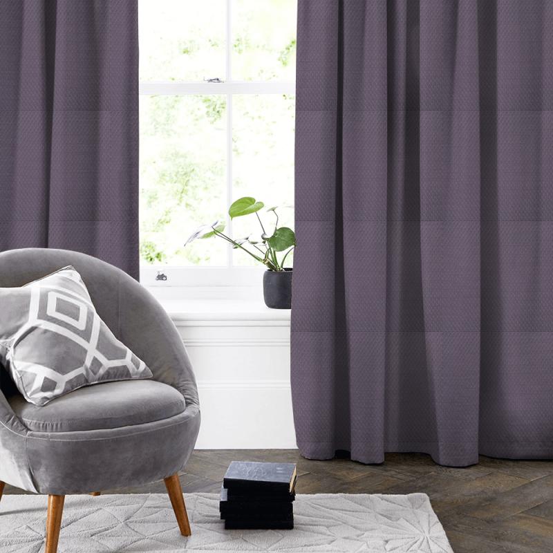 Argyle Amethyst Made To Measure Curtain Ashley Wilde Essential Weaves Vol 1 & 2 Argyle Amethyst Made To Measure Curtain